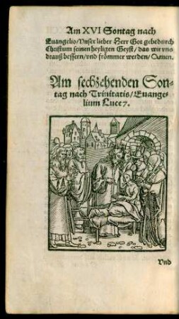 Am sechzehenden Sontag nach Trinitatis ...