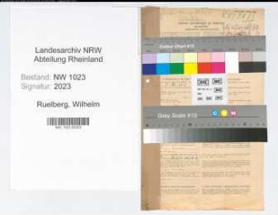 Entnazifizierung Wilhelm Ruelberg , geb. 07.07.1889 (Angest.)