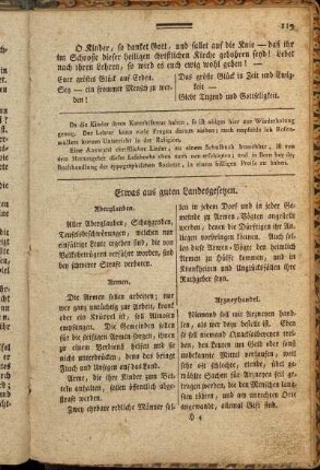 Etwas aus guten Landesgesetzen.