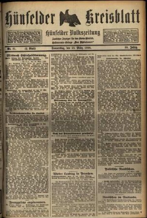 Zweite Ausgabe vom Donnerstag, den 13. März 1930.