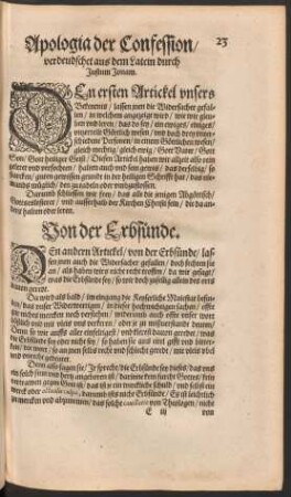 Von der Erbsünde.