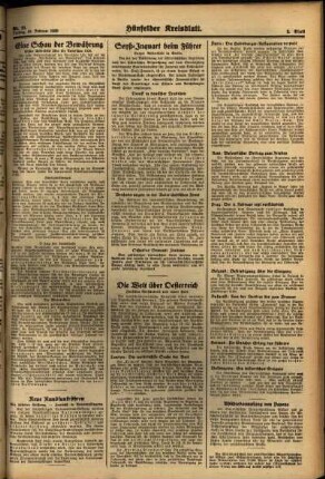 Zweite Ausgabe vom Freitag, den 18. Februar 1938.
