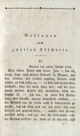 21. Glogau den 18ten Julius 1796.