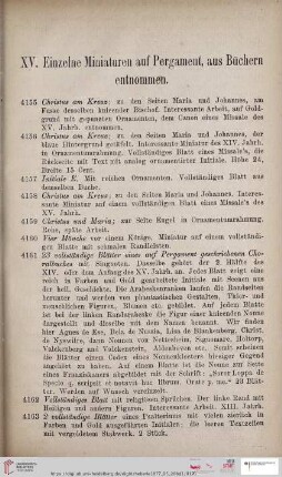 XV.Einzelne Miniaturen auf Pergament, aus Büchern entnommen (Nr. 4155 - 4360)