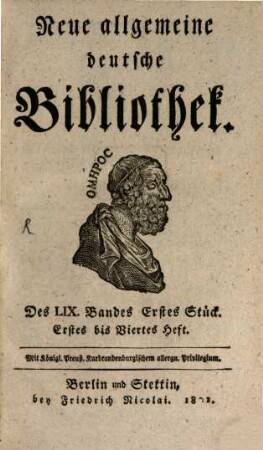 Neue allgemeine deutsche Bibliothek. 59. 1801