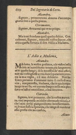 L' Adio a Madama.