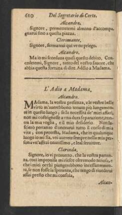 L' Adio a Madama.