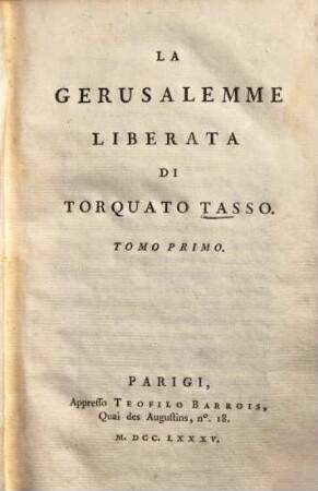 La Gerusalemme Liberata, 1