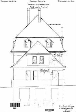 Erbach (Württ): Empfangsgebäude Giebelansicht