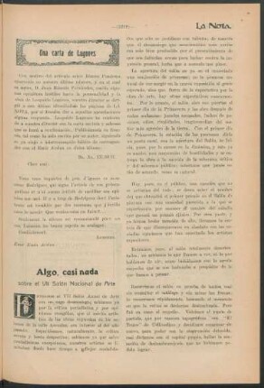 Una carta de Lugones