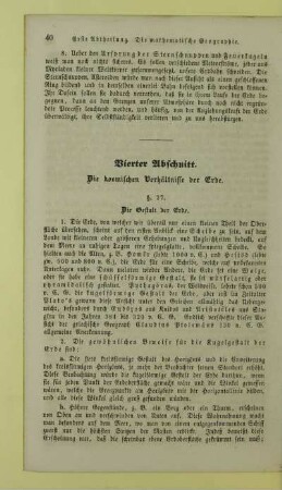 Vierter Abschnitt. Die kosmischen Verhältnisse der Erde