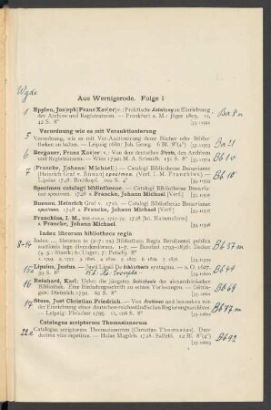 Aus Wernigerode. Folge 1