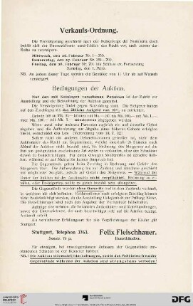 Verkaufs-Ordnung/Bedingungen der Auktion