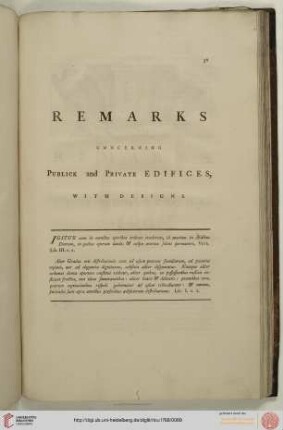 Remarks concerning publick and private edifices