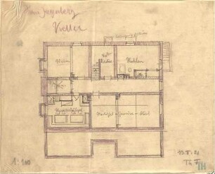 Fischer, Theodor; München, Arcisstr. 20; Haus Jagenberg - Grundriss Keller