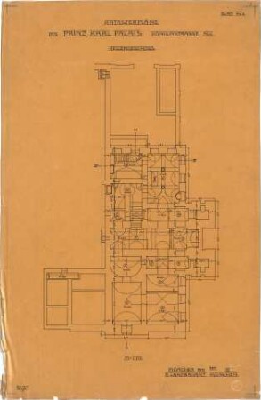 Landbauamt München; München; Prinz-Carl-Palais, Umbauten - Grundriss Keller
