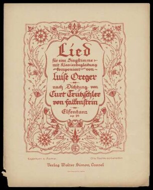 Elfentanz : op. 94 : Lied für eine Singstimme mit Klavierbegleitung