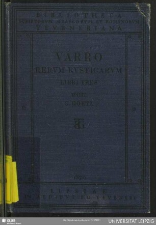 M. Terenti Varronis Rervm rvsticarvm libri tres