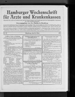 Vereinigung der Assistenzärzte an den Krankenanstalten Groß-Hamburgs.