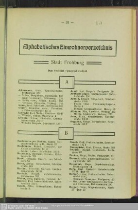 Einwohnerverzeichnis : Alphabetisches Einwohnerverzeichnis