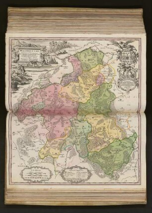 Waldecciae ac Finitimorum Dominiorum Itterani & Cansteiniani nec non insertæ Dioecesis Eimelrodensis accurata Tabula : [gewidmet] Carolo Avgvsto Friderico S. R. I. Principi Waldecciæ, Comiti Pirmontii et Rupis Rappoldi, Domino in Hoheneck et Gerolseck Dat Dicat Dedicat I. Nicolai I. G. C. C.