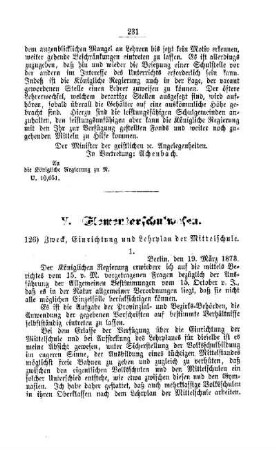 Zweck, Einrichtung und Lehrplan der Mittelschule : [V. Elementarschulwesen]