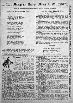 Beilage der Berliner Wespen Nr. 52