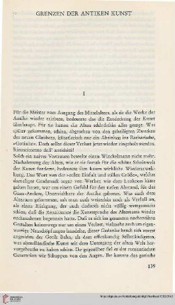 Grenzen der Antiken Kunst