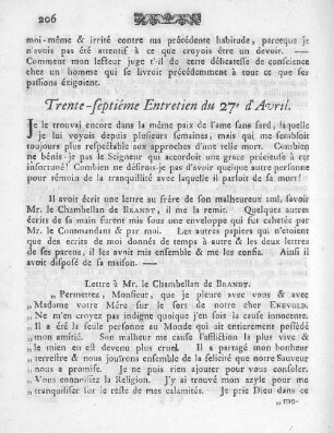 Trente-septiéme Entretien du 27e d'Avril.