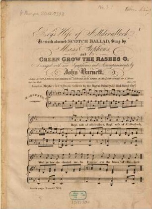 Roy's wife of Alldivalloch : the much admired Scotch ballad