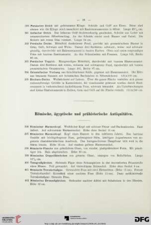 Römische, ägyptische und prähistorische Antiquitäten (Nr. 396-418)
