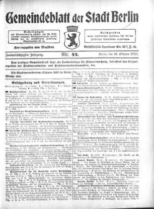 1921,44: Nr. 44, 30. Oktober 1921