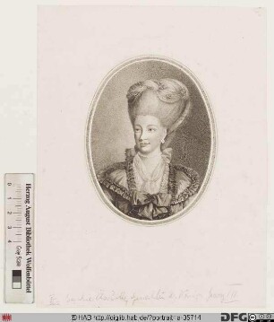 Bildnis Charlotte (Sophie Ch.), Königin von Großbritannien u. Irland, geb. Prinzessin von Mecklenburg-Strelitz