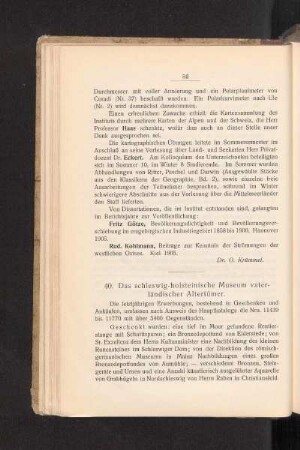 40. Das schleswig-holsteinische Museum vaterländischer Altertümer.