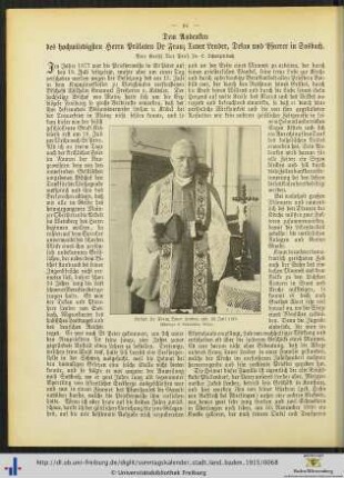Dem Andenken des hochwürdigen Herrn Prälaten Dr. Franz Xaver Lender.