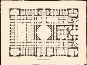 Reichstag, Berlin Zweiter Wettbewerb: Grundriss des Kellergeschosses 1:100