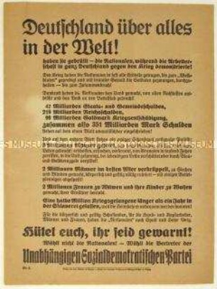 Wahlaufruf der USPD