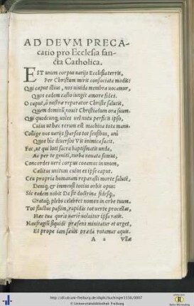 Ad Deum Precatio pro Ecclesia sancta Catholica.