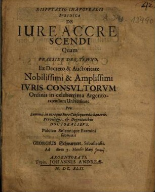 Disputatio Inauguralis Iuridica De Iure Accrescendi