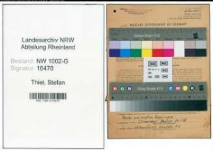 Entnazifizierung Stefan Thiel, geb. 30.09.1917 (Kellner)