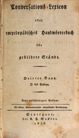Conversations-Lexicon oder Encyclopädisches Handwörterbuch für gebildete Stände, 3. D bis Fustage