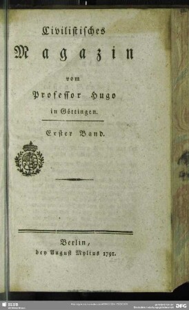 1.1790/91(1791): Civilistisches Magazin