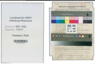Entnazifizierung Ruth Hasbach , geb. 01.08.1921 (Lehrerin)