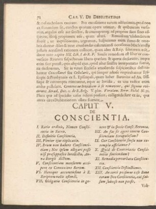 Caput V. De Conscientia.