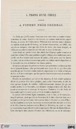 2.Ser. 5.1866/67: A propos d'une fibule trouvée à Finhey prés Obernai