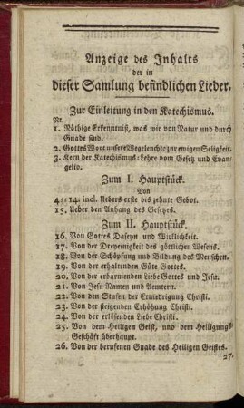 Anzeige des Inhalts der in dieser Samlung befindlichen Lieder.