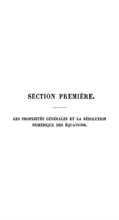 Section première.