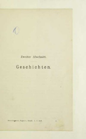Zweiter Abschnitt. Geschichten