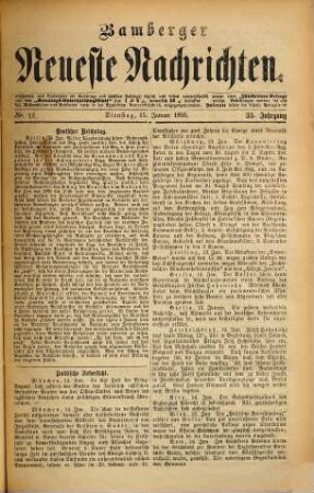 Bamberger neueste Nachrichten. 1895,1/6 = Jg. 35
