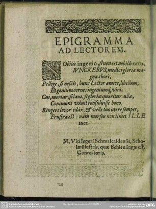 Epigramma Ad Lectorem